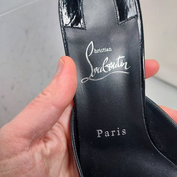 Christian Louboutin Black Condora Patent Heel Sandal - Picture 5 of 11